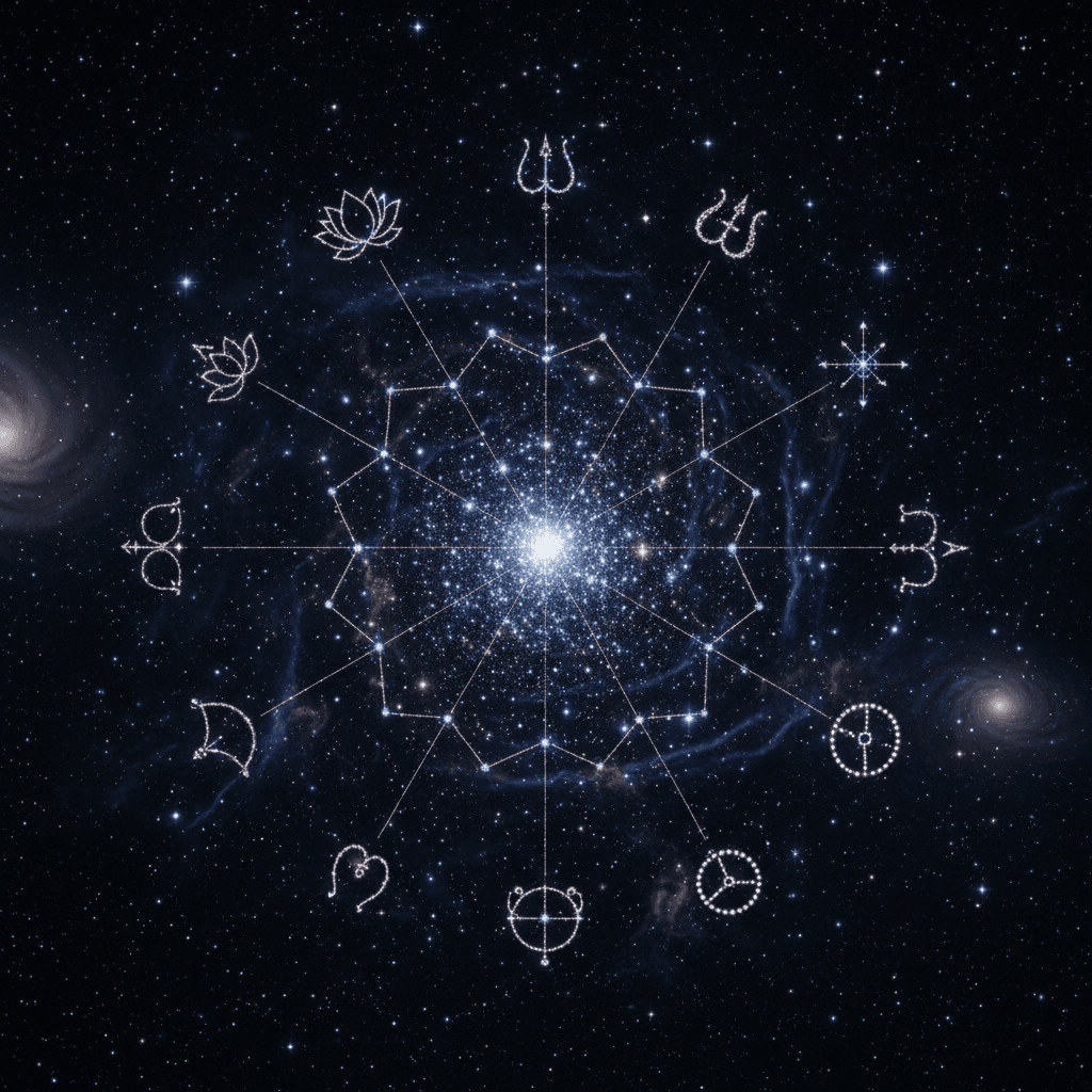 Bright star cluster in the night sky representing Rohini Nakshatra